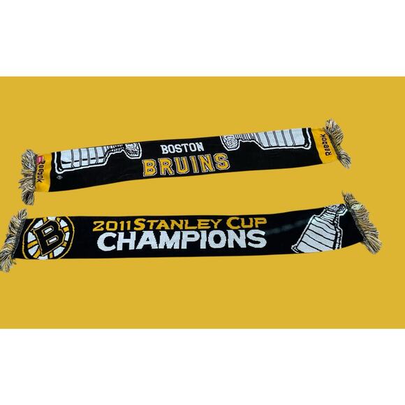 Boston Bruins 2011 Stanley Cup NHL Reebok Faceoff Collection Hockey Scarf 56" - Picture 2 of 13